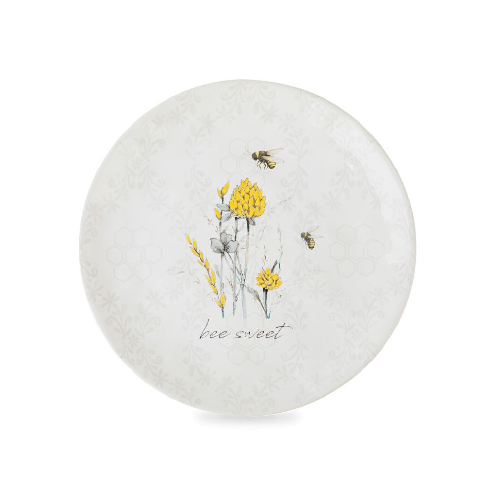Тарелка закусочная «Пчелки», диаметр: 21 см, материал: керамика, цвет: дек фото 1