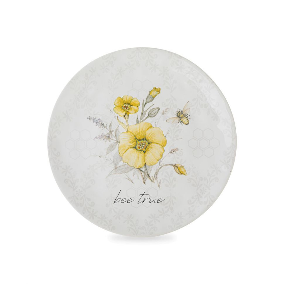 Тарелка закусочная «Пчелки», диаметр: 21 см, материал: керамика, цвет: дек фото 1
